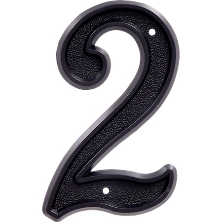 Hillman Hillman Group 844042 6 in. Matte Black Plastic House Number - 2 -  6 Piece 844042